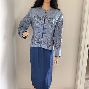 NWT Adrianna Papell  100% silk sequined two piece suit size 12